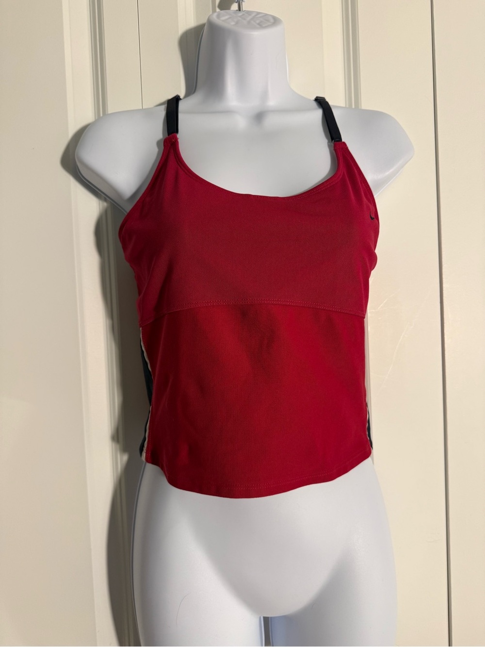 Nike Red Tank Top with Black Straps - Picture 4 of 5